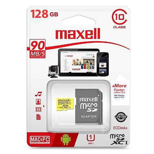 Tarjeta Micro SD Maxell Clase 10 / 128 gb