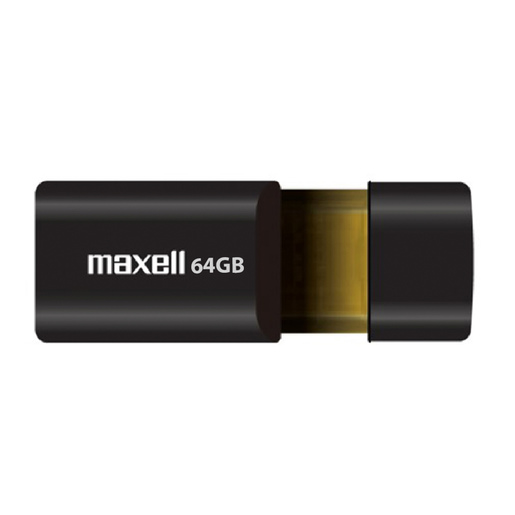 Memoria USB Maxell Flix / 64 gb / Amarillo con negro