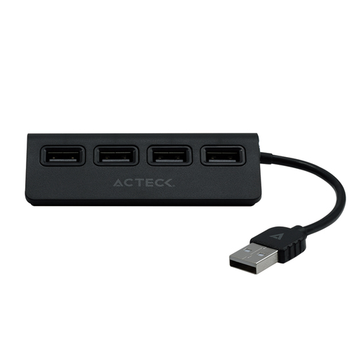 Hub USB 2.0 Acteck AC-923064 / Negro / 4 puertos