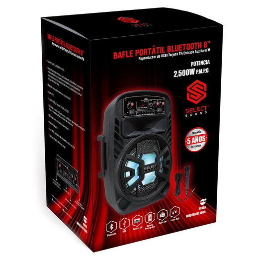 Bafle Select Sound Ninja / 8 pulgadas / 2500 W / Bluetooth / Negro