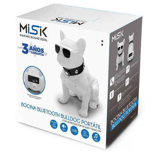 Bocina Bluetooth Misik Bulldog MS290 / Blanco