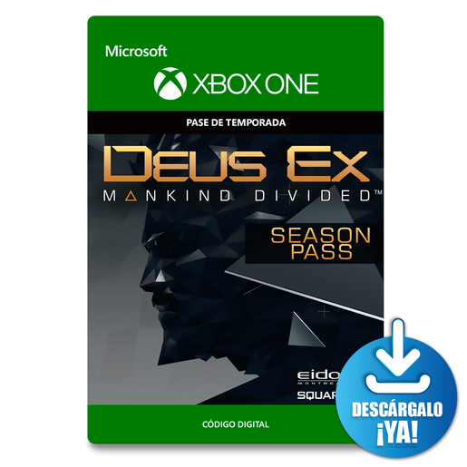 Deus Ex Mankind Divided Season Pass / Pase de temporada digital / Xbox One / Descargable
