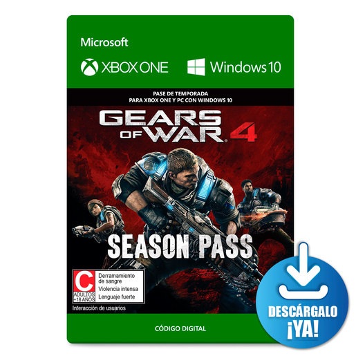 Gears of War 4 Season Pass / Pase de temporada digital / Xbox One / Windows / Descargable