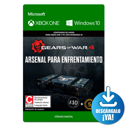 Gears of War 4 Arsenal para Enfrentamiento x 15 / Contenido de juego digital / Xbox One / Windows / Descargable