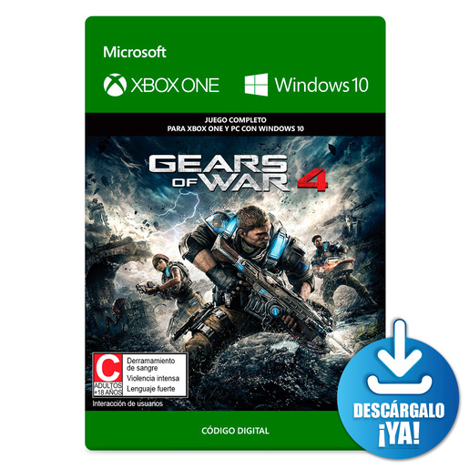 Gears of War 4 / Juego digital / Xbox One / Windows / Descargable