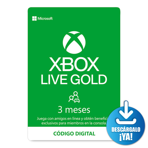 Xbox Live Gold / Suscripción 3 meses / Xbox One / Xbox 360 / Descargable