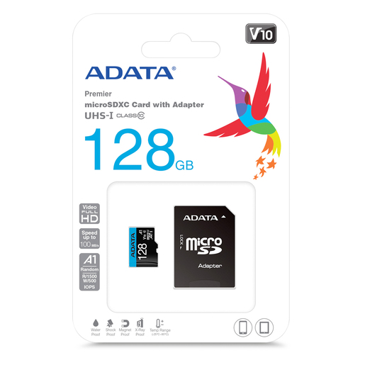 Memoria Micro SD con Adaptador Adata Premier Clase 10 SDXC 128 gb