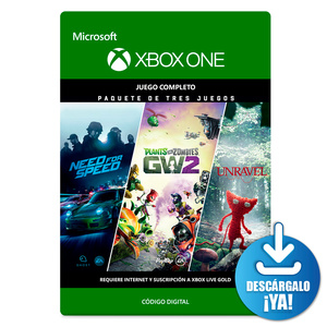 Need for Speed / Plants vs Zombies GW2 / Unravel / Juegos completos digitales / Xbox One / Descargable