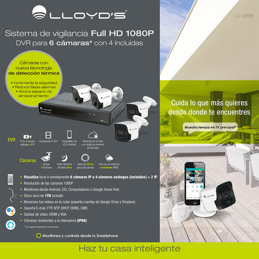 Sistema de Vigilancia Lloyds LC-125 / 1 TB / DVR
