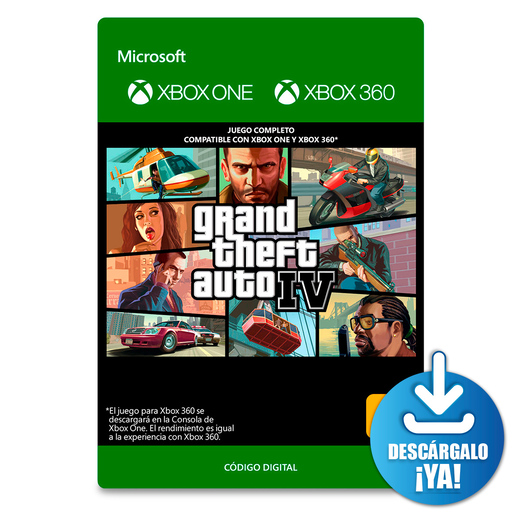 Grand Theft Auto IV / Juego digital / Xbox 360 / Xbox One / Descargable