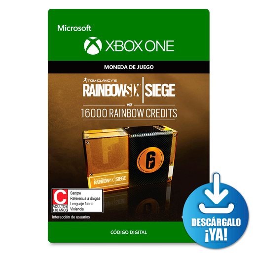 Rainbow Six Siege Credits / 16000 monedas de juego digitales / Xbox One / Descargable