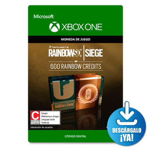 Rainbow Six Siege Credits 600 Monedas de Juego Digitales Xbox One Descargable