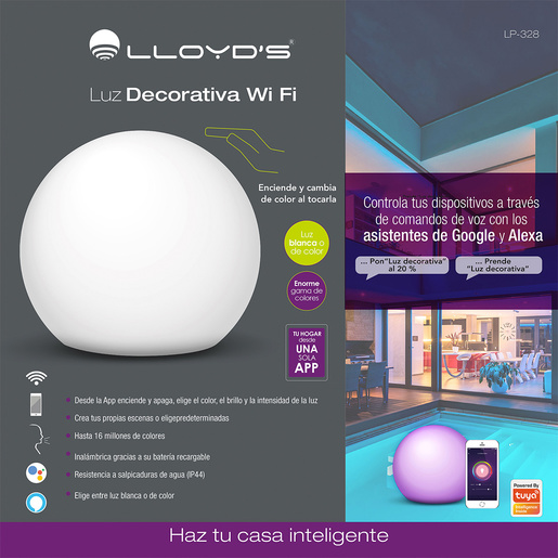 Lámpara Inteligente Lloyds LP-328 / Blanco / Luz multicolor / 1 pieza