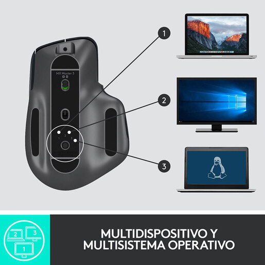 Mouse Inalámbrico Logitech MX Master 3 / Negro / Bluetooth