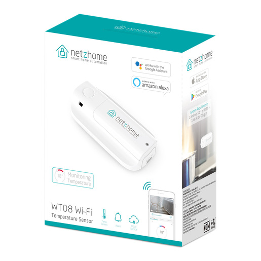 Sensor Inteligente de Temperatura NetzHome WT08 / WiFi / Blanco