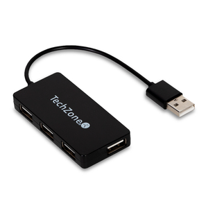 Hub TechZone USB TZ17HUB02 4 puertos PC Laptop Mac Negro Hub TechZone USB TZ17HUB02 4 puertos PC Laptop Mac Negro