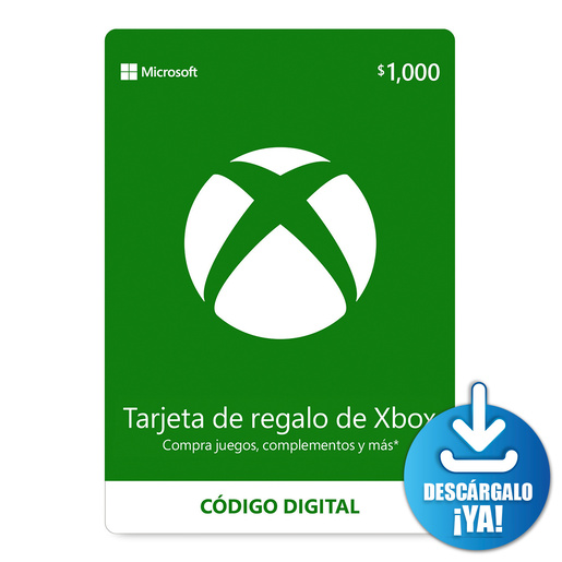 Tarjeta de Regalo Xbox / Xbox One / Windows / 1000 pesos de tarjeta digital / Descargable