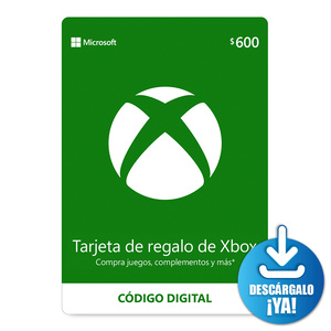 Tarjeta de Regalo Xbox Xbox One PC 600 pesos de Tarjeta Descargable