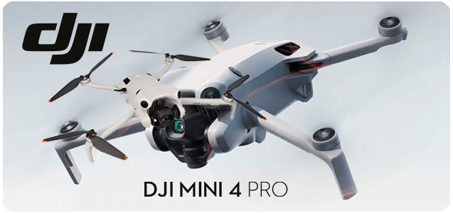 Drone Mini 4 Pro, una gama de Drones de DJI, imagen de uno de ellos.