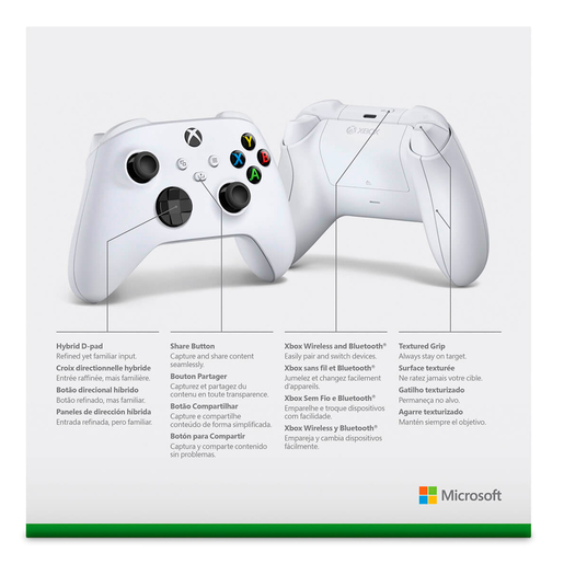 Control Inalámbrico Robot White / Xbox Series X·S / Xbox One / Blanco, Controles, Xbox, Gamers y Descargables, Todas, Categoría
