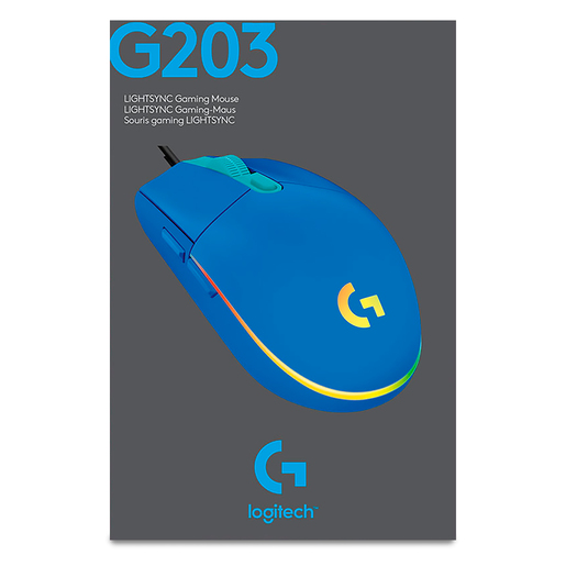 Mouse Gamer Alámbrico Logitech G203 / Azul / USB