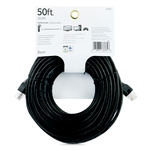 Cable de Red Ethernet General Electric / 15.2 m / Cat5E / Negro