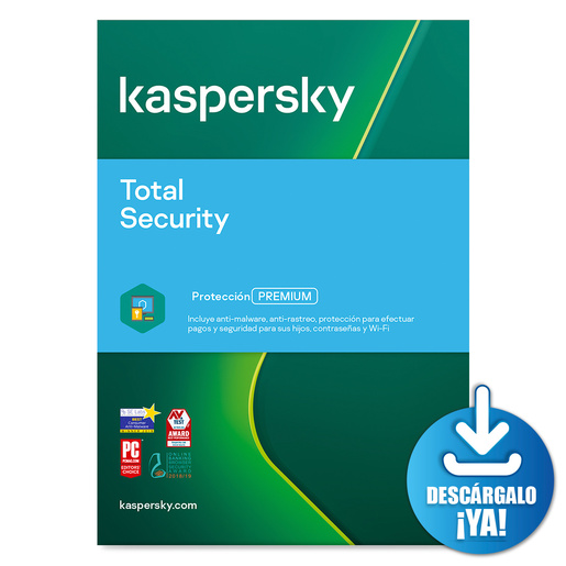 Antivirus Descargable Kaspersky Total Security / 1 año / 5 dispositivos
