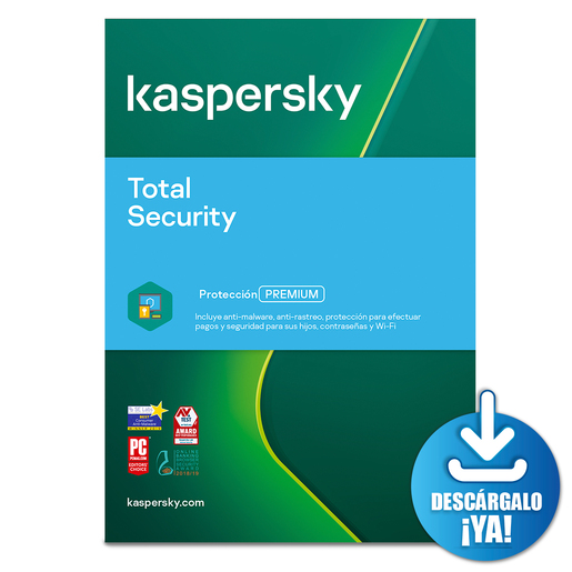 Antivirus Descargable Kaspersky Total Security / 2 años / 10 dispositivos