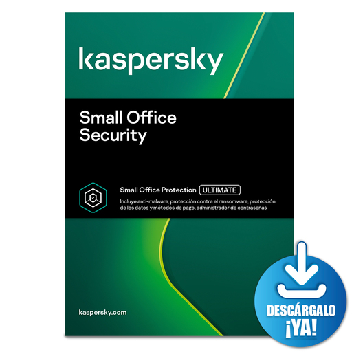 Antivirus Descargable Kaspersky Small Office Security / 2 años / 15 PC / 15 dispositivos móviles / 2 servidores de archivos