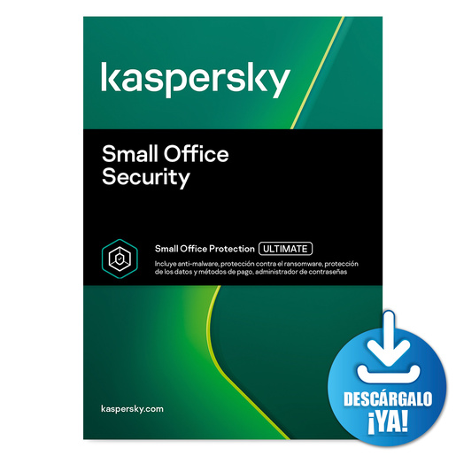 Antivirus Descargable Kaspersky Small Office Security / 3 años / 50 PC / 50 dispositivos móviles / 5 servidores de archivos