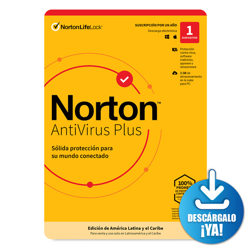 Antivirus Descargable Norton AntiVirus Plus / 1 año / 1 dispositivo