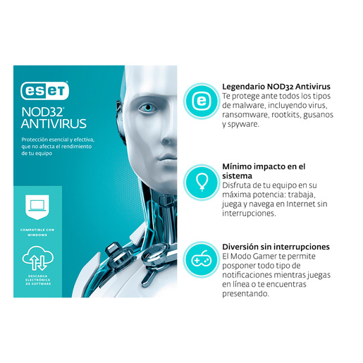 Antivirus Descargable ESET Nod32 / 2 años / 3 dispositivos Antivirus Descargable ESET Nod32 / 2 años / 3 dispositivos