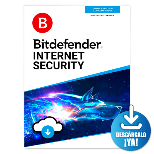 Antivirus Descargable Bitdefender Internet Security / 1 año / 10 usuarios