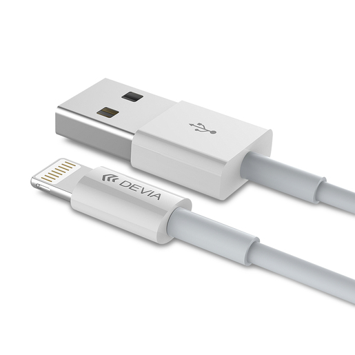 Cable USB a Lightning Devia Smart / 1 m / Blanco Cable USB a Lightning Devia Smart / 1 m / Blanco