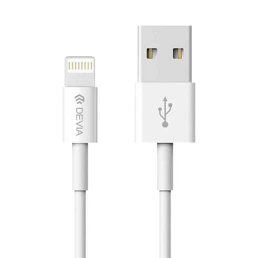 Cable USB a Lightning Devia Smart / 1 m / Blanco