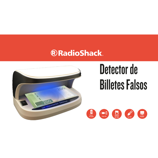 Detector de Billetes Falsos Luz UV RadioShack AL 09 Gris Detector de Billetes Falsos Luz UV RadioShack AL 09 Gris