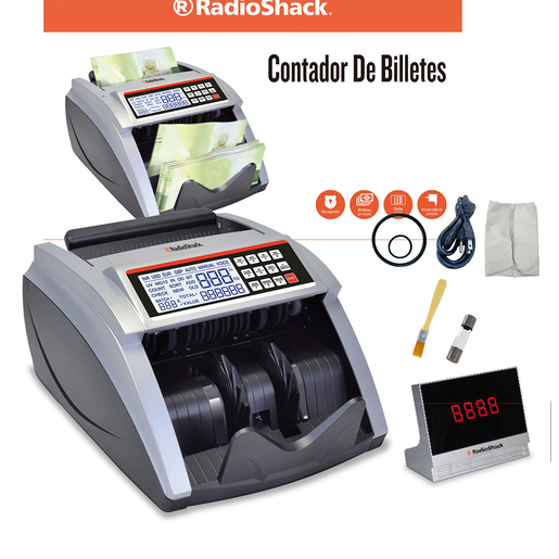 Contador de Billetes Automático con Detección de Falsificaciones RadioShack / Gris Contador de Billetes Automático con Detección de Falsificaciones RadioShack / Gris