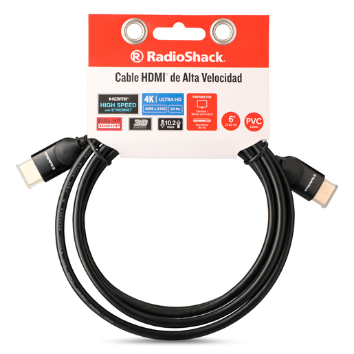 Cable de Audio Estéreo RCA a RCA RadioShack / 1.82 m / Plástico / Negro, Cables y Adaptadores de Video, TV y Video, Originales RadioShack, Todas, Categoría