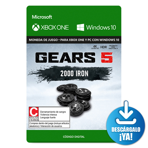 Gears 5 Iron / 2000 monedas de juego digitales / Xbox One / Windows / Descargable