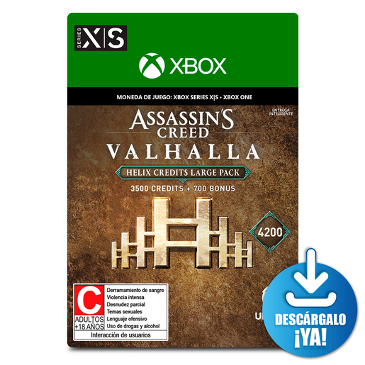 Assassins Creed Valhalla Helix Credits Large Pack / 4200 monedas de juego digitales / Xbox One / Xbox Series X·S / Descargable Assassins Creed Valhalla Helix Credits Large Pack / 4200 monedas de juego digitales / Xbox One / Xbox Series X·S / Descargable