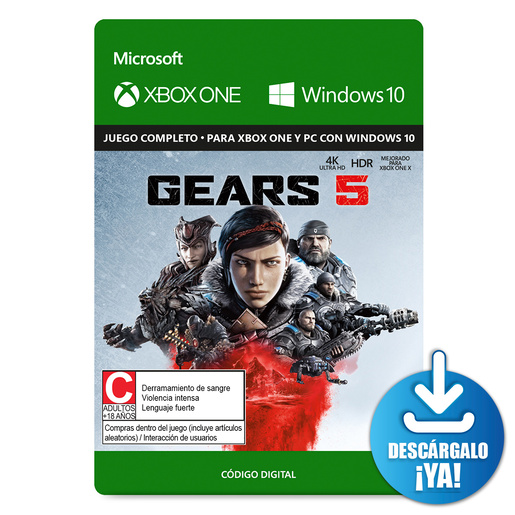 Gears 5 / Juego digital / Xbox One / Windows / Descargable