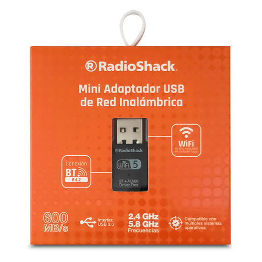 Adaptador Nano Receptor Inalámbrico USB RadioShack WD 4510AC / Negro 