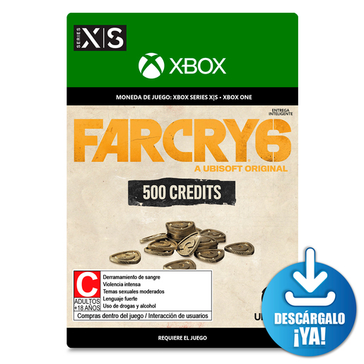 Far Cry 6 Credits / 500 monedas de juego digitales / Xbox One / Xbox Series X·S / Descargable Far Cry 6 Credits / 500 monedas de juego digitales / Xbox One / Xbox Series X·S / Descargable