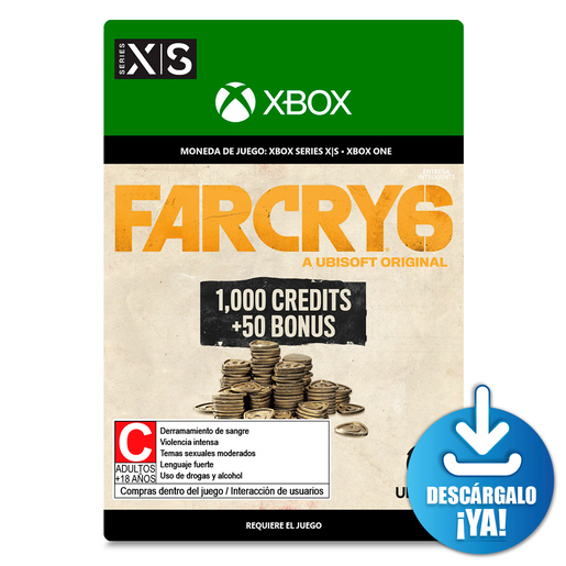 Far Cry 6 Credits / 1050 monedas de juego digitales / Xbox One / Xbox Series X·S / Descargable Far Cry 6 Credits / 1050 monedas de juego digitales / Xbox One / Xbox Series X·S / Descargable