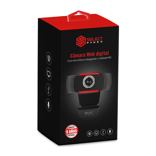 Cámara Web Select Power CAM SP / HD / Negro con rojo