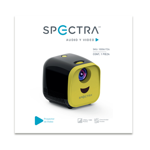 Mini Proyector HD Spectra L20 2500 Lúmenes 480 x 320px Amarillo con negro