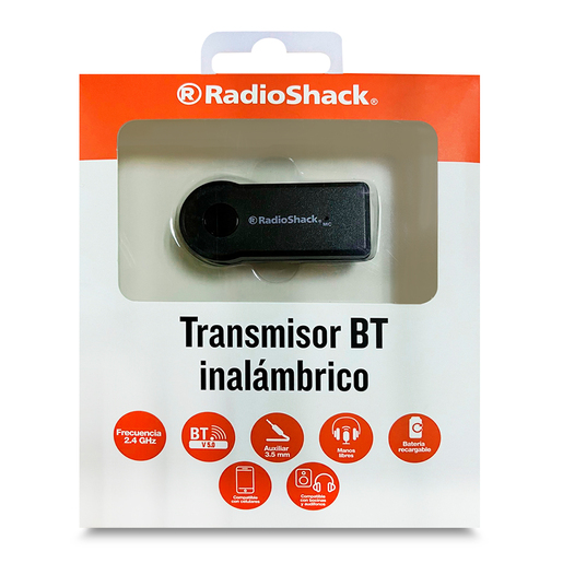 Transmisor Bluetooth Inalámbrico para Auto RadioShack Negro   Transmisor Bluetooth Inalámbrico para Auto RadioShack Negro