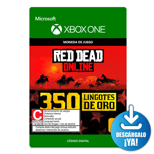 Red Dead Online Lingotes de Oro / 350 monedas de juego digitales / Xbox One / Descargable