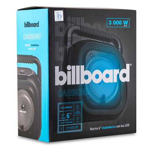 Bocina Bluetooth Led Billboard Carbono / Negro