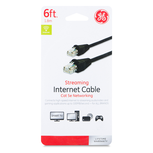 Cable de Red Ethernet General Electric / 1.8 m / Cat5E / Negro
